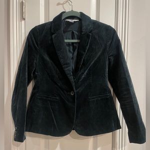 Old Navy Dark Forest Green Velvet blazer XS petite